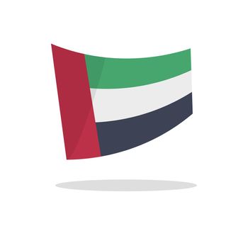 United Arab Emirates flag and shadow. Vector.