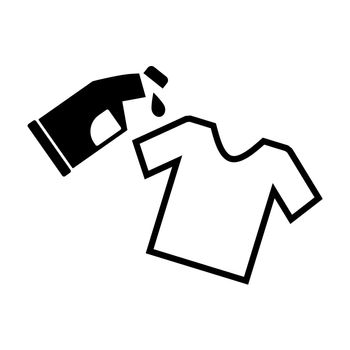 Detergent is applied to t-shirt. Vector.