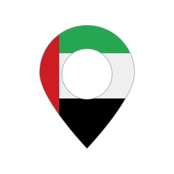 Map pin of the United Arab Emirates flag. Vector.