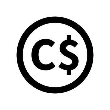 Simple Canadian dollar icon. Canadian currency. Vector.
