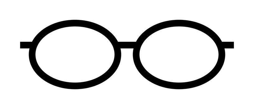 Glasses silhouette icon. Correction of eyesight. Vector.