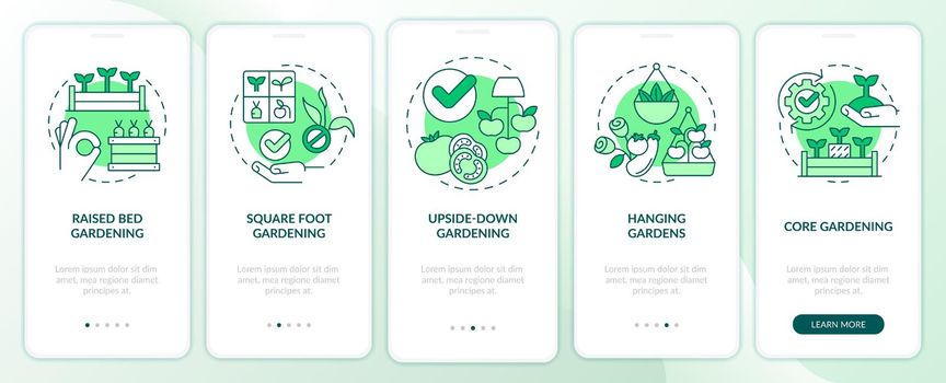 Effective gardening green onboarding mobile app screen