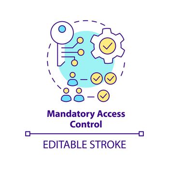 Mandatory access control concept icon
