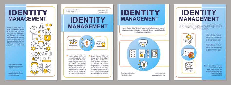 Identity control blue brochure template