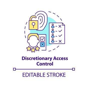 Discretionary access control concept icon