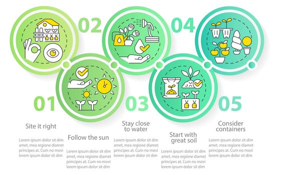 Gardening tips circle infographic template