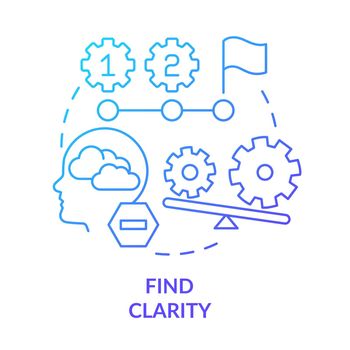 Find clarity blue gradient concept icon