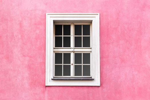 Renaissance style window on pink wall color