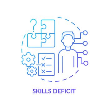 Skills deficit blue gradient concept icon