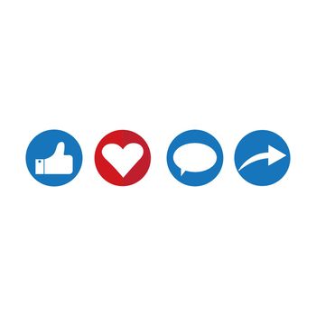 Like, share icon logo vector