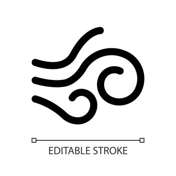 Strong wind white linear ui icon