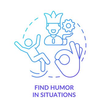 Find humor in situations blue gradient concept icon