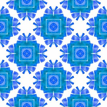 Summer exotic seamless border. Blue favorable
