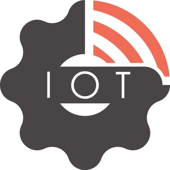 Internet of things emblem. IoT concept. Vector flat illustration.