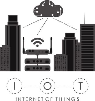 City connected to the Internet. IoT concept. Good for presentations. Vector illustration.