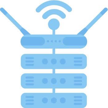 Servers connected to the router. IOT and automation concept. Isolated. Vector.
