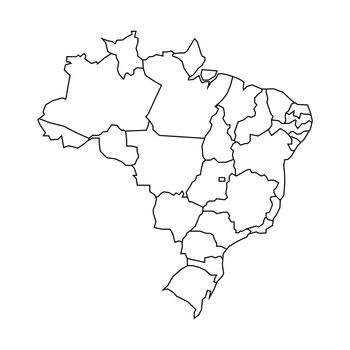 Brazil political map. Low detailed
