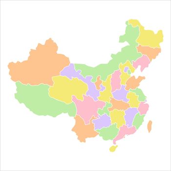 China political map. Low detailed
