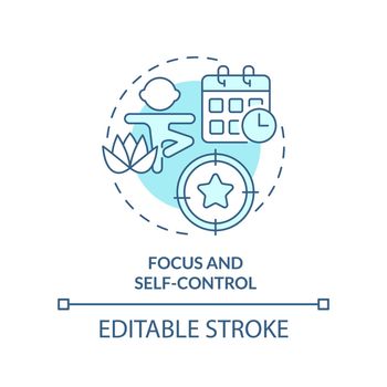 Focus and self-control turquoise concept icon