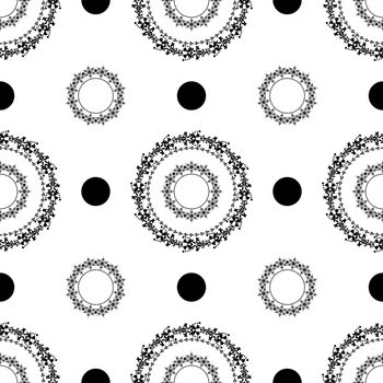 Circular vintage patterns. Seamless background. Vector floral pattern for fabric, ceramic tile or wrapping paper design.