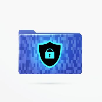 Folder Lock vector icon. Privacy data protection, Digital Security and encryption tools to protect confidential and sensitive information. GDPR, PII and PDPA concept