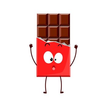 Cute cartoon chocolate bar with emotion