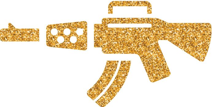 Gold Glitter Icon - Assault riffle