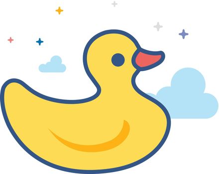 Flat Color Icon - Rubber duck
