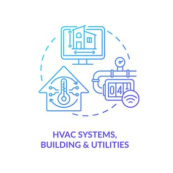 HVAC systems buildings and utilities concept icon