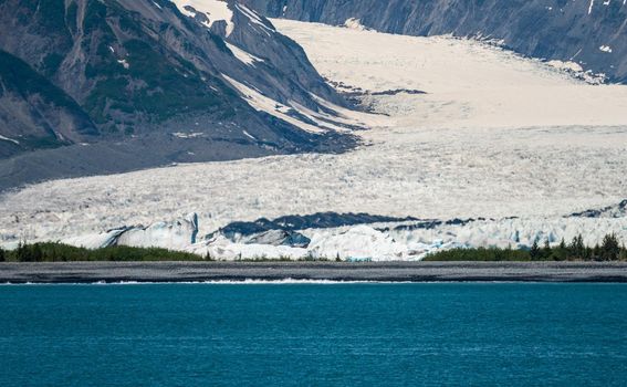 Bear Glacier entering the bay near Seward in Alaska