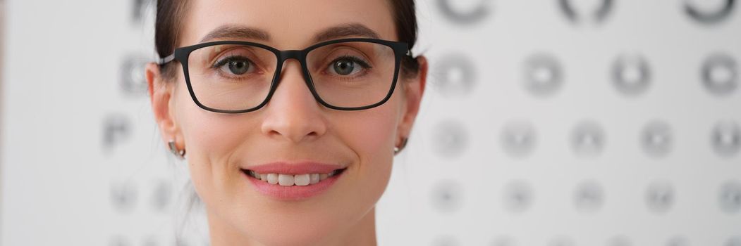 Portrait of a beautiful young woman ophthalmologist