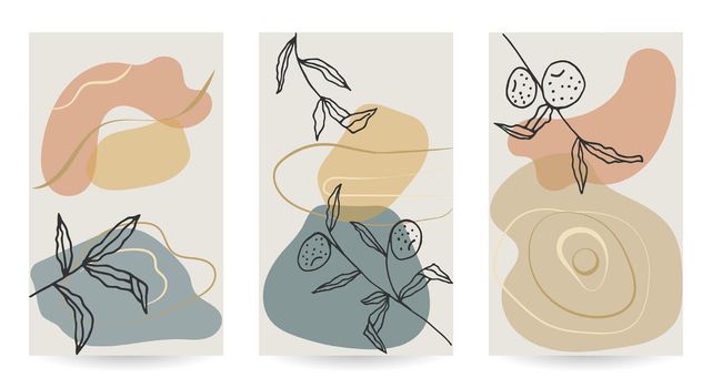 Set abstract illustrations for wall decoration.
