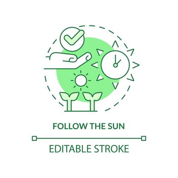 Follow sun green concept icon