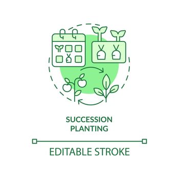 Succession planting green concept icon