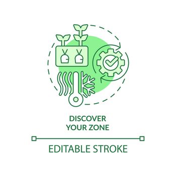 Discover your zone green concept icon