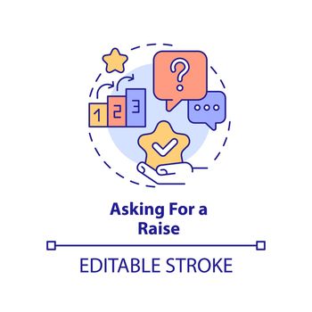 Asking for raise concept icon