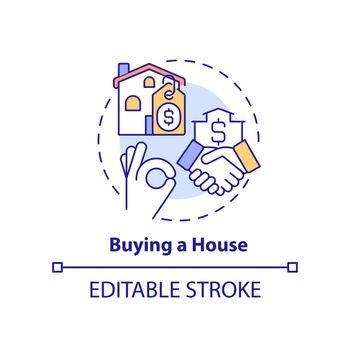 Buying house concept icon