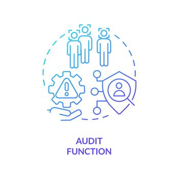 Audit function blue gradient concept icon