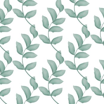 Foliage and greenery watercolor seamless pattern vector