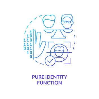 Pure identity function blue gradient concept icon