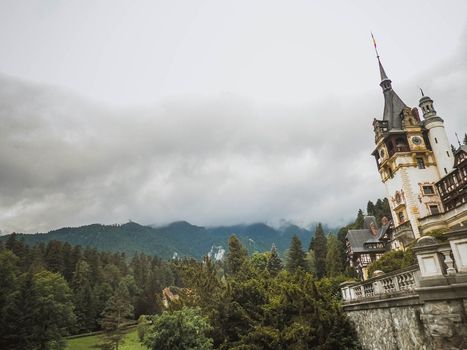 Peles castle in Sinaia Romania with great natural beauty and diversity with a rich cultural heritage