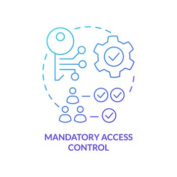 Mandatory access control blue gradient concept icon