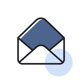 Open envelope vector flat icon