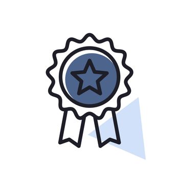 Ribbon award best seller vector icon