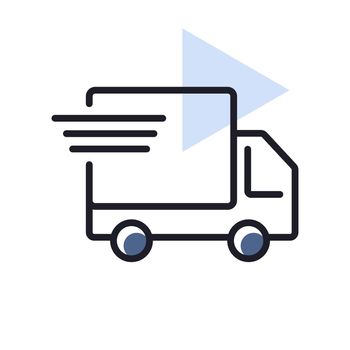 Fast shipping delivery truck vector icon