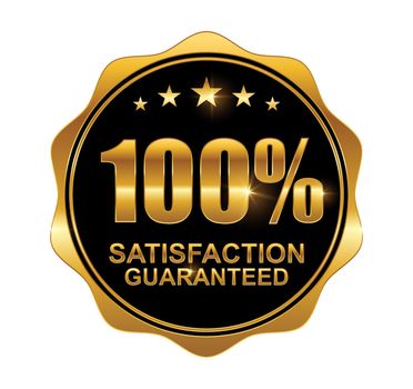 Golden 100% Guarantee Logo Sign