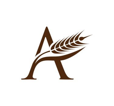 Wheat Grain Initial Logo Letter A.eps