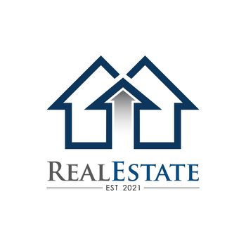 Home Real Estate with upward arrow Sign