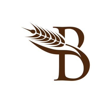 Wheat Grain Initial Logo Letter B