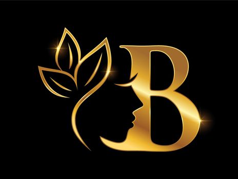 Golden Monogram Beauty Logo Initial Letter B